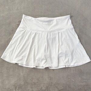 CRZ White Active Tennis Skirt with Built-In Shorts